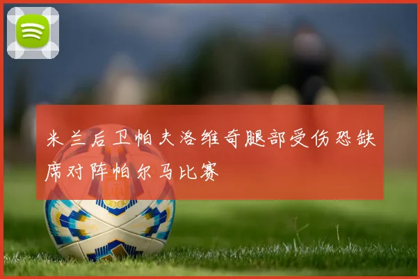米兰后卫帕夫洛维奇腿部受伤恐缺席对阵帕尔马比赛